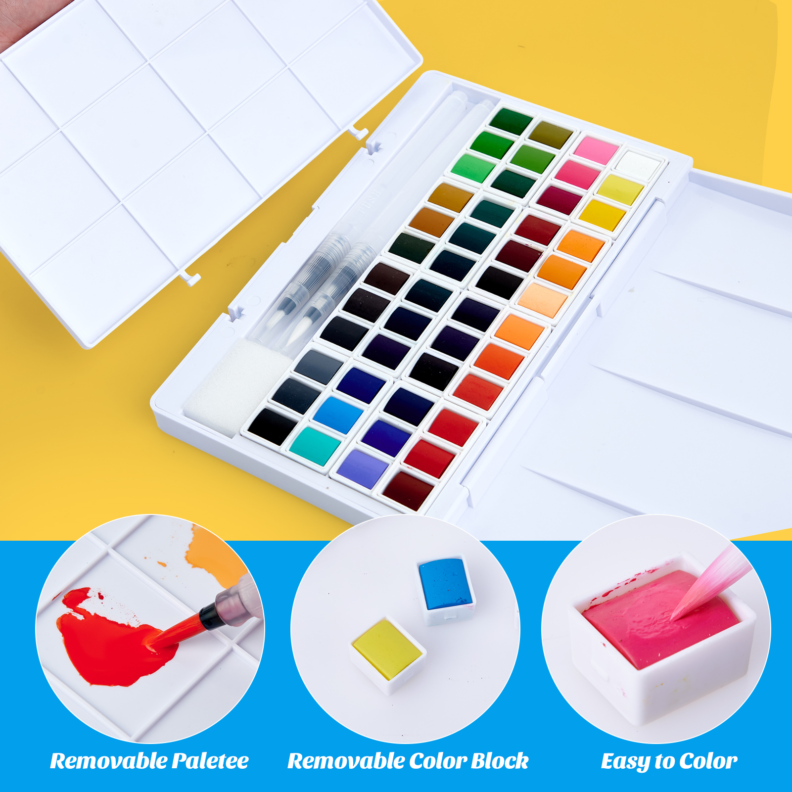 Hy480101-School Stationery Art Supplies Set of 48 Watercolor Color