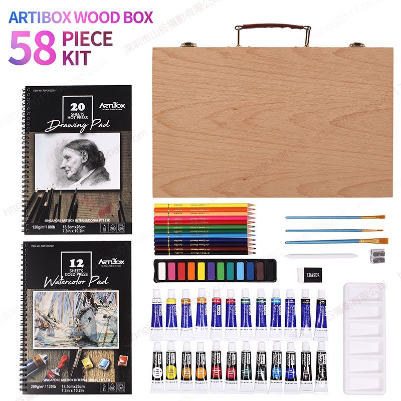 Deluxe Art Set in beechwood box – 105 Piece – Artibox
