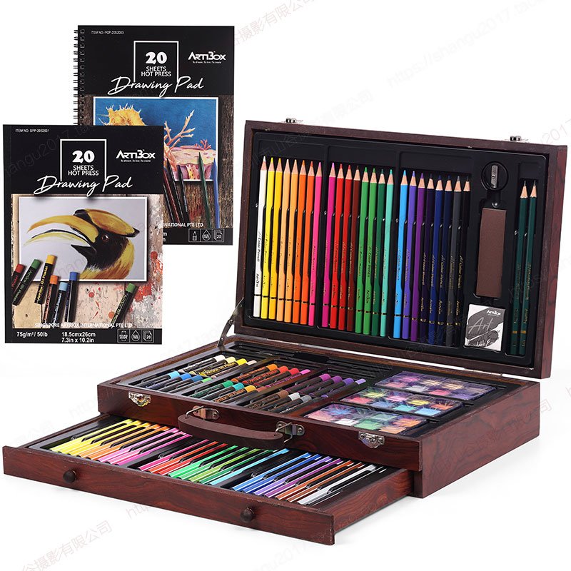 Art Supplies 146piece Deluxe Wooden Box Drawing And Painting